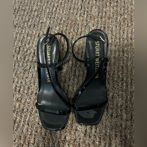 Stuart Weitzman Black Block Sandal in size 8.5